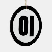 Koreaanse Sino Nummer 2 Twee 이 【I】 Hangul Keramisch Ornament (Rechts)