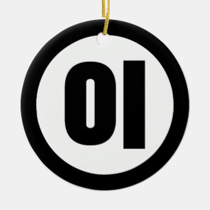 Koreaanse Sino Nummer 2 Twee 이 【I】 Hangul Keramisch Ornament