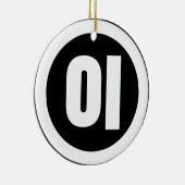 Koreaanse Sino Nummer 2 Twee 이 【I】 Hangul Keramisch Ornament (Rechts)