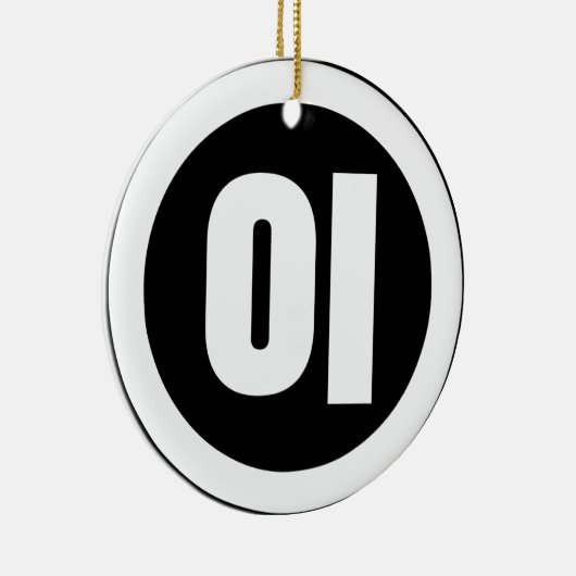 Koreaanse Sino Nummer 2 Twee 이 【I】 Hangul Keramisch Ornament (Rechts)