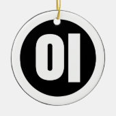 Koreaanse Sino Nummer 2 Twee 이 【I】 Hangul Keramisch Ornament (Voorkant)