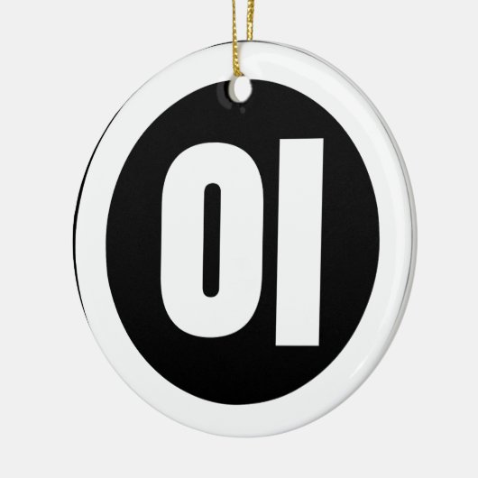 Koreaanse Sino Nummer 2 Twee 이 【I】 Hangul Keramisch Ornament (Links)