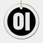 Koreaanse Sino Nummer 2 Twee 이 【I】 Hangul Keramisch Ornament (Achterkant)