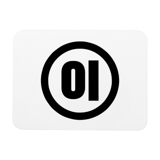 Koreaanse Sino Nummer 2 Twee 이 【I】 Hangul Magneet (Horizontaal)