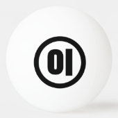 Koreaanse Sino Nummer 2 Twee 이 【I】 Hangul Pingpongbal (Achterkant)