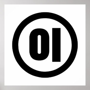 Koreaanse Sino Nummer 2 Twee 이 【I】 Hangul Poster