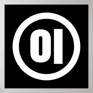 Koreaanse Sino Nummer 2 Twee 이 【I】 Hangul Poster