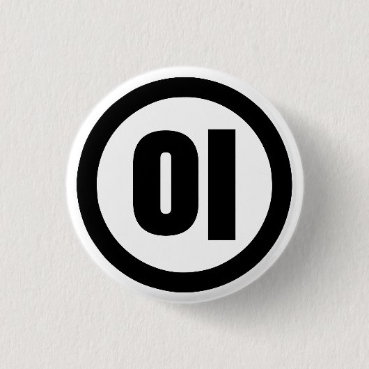 Koreaanse Sino Nummer 2 Twee 이 【I】 Hangul Ronde Button 3,2 Cm (Voorkant)