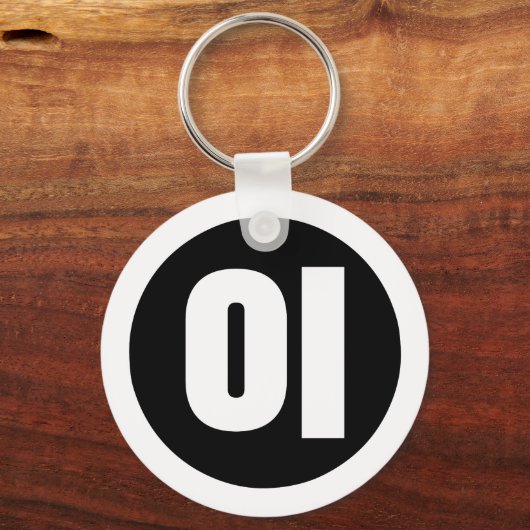 Koreaanse Sino Nummer 2 Twee 이 【I】 Hangul Sleutelhanger (Voorkant)