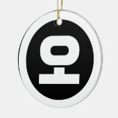 Koreaanse Sino Nummer 5 Vijf 오 【o】 Hangul Keramisch Ornament (Links)