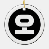 Koreaanse Sino Nummer 5 Vijf 오 【o】 Hangul Keramisch Ornament (Achterkant)