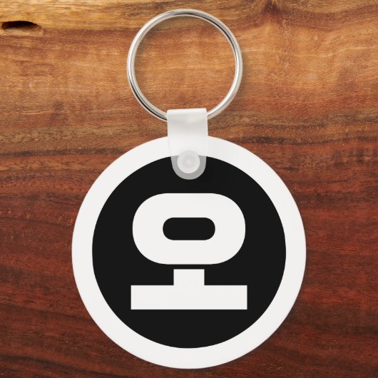 Koreaanse Sino Nummer 5 Vijf 오 【o】 Hangul Sleutelhanger (Voorkant)