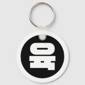 Koreaanse Sino Nummer 6 Zes 육 【Yuk】 Hangul Sleutelhanger (Achterkant)