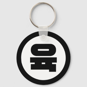 Koreaanse Sino Nummer 6 Zes 육 【Yuk】 Hangul Sleutelhanger