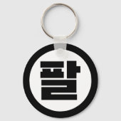 Koreaanse Sino Nummer 8 Acht 팔 【Pal】 Hangul Sleutelhanger (Achterkant)