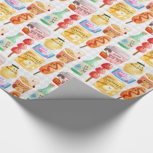 Koreaanse snacks cadeaupapier (Hoek)
