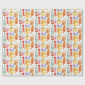 Koreaanse snacks cadeaupapier (Vlak)