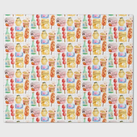 Koreaanse snacks cadeaupapier (Vlak)