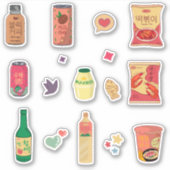 Koreaanse snacks en drinken sticker (Voorkant)