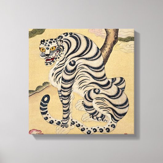 Koreaanse Striped Tiger Minhwa Canvas Afdruk (Voorkant)