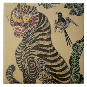 Koreaanse Striped Tiger Minhwa Tegeltje
