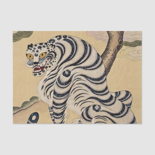 Koreaanse Striped Tiger Minhwa Tissuepapier (Voorkant)