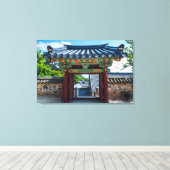 Koreaanse tempelpoort canvas afdruk (Insitu (Houten vloer))