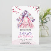 Koreaanse thema verjaardagsuitnodiging kaart (Staand voorkant)