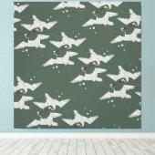 Koreaanse traditionele vogel canvas afdruk (Insitu (Houten vloer))