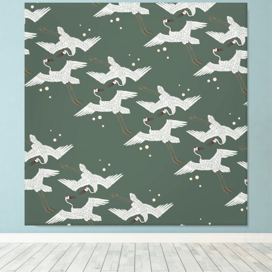 Koreaanse traditionele vogel canvas afdruk (Insitu (Houten vloer))