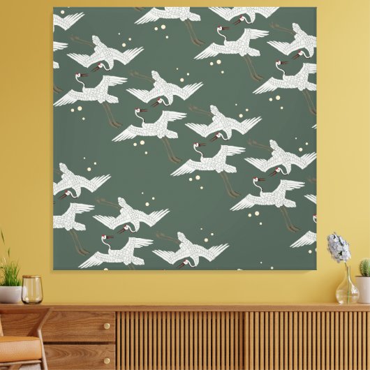 Koreaanse traditionele vogel canvas afdruk (Insitu (Woonkamer))