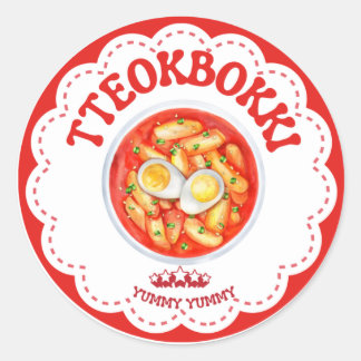 Koreaanse Tteokbokki Sticker | Cute K-Food Ronde L