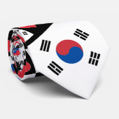 Koreaanse vlag en Heart Pattern Zuid-Korea Taegeuk Stropdas (Opgerold)