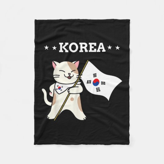 Koreaanse vlag en kat Zuid-Korea Fleece Deken (Voorkant)