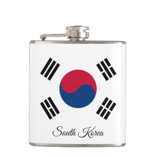 Koreaanse vlag en reizen Zuid-Korea/sportfans Heupfles