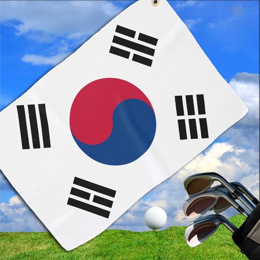 Koreaanse vlag en Zuid-Korea golfsport Golfhanddoek