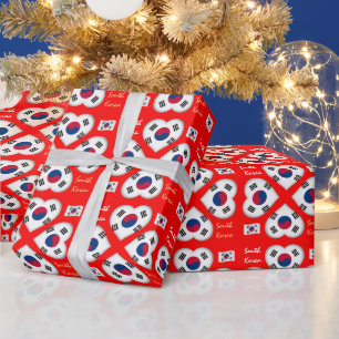 Koreaanse vlag- en Zuid-Koreaanse cadeautjes/sport Cadeaupapier