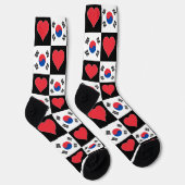 Koreaanse vlag Heart Pattern Fun South Korea Pride Sokken (Rechts)