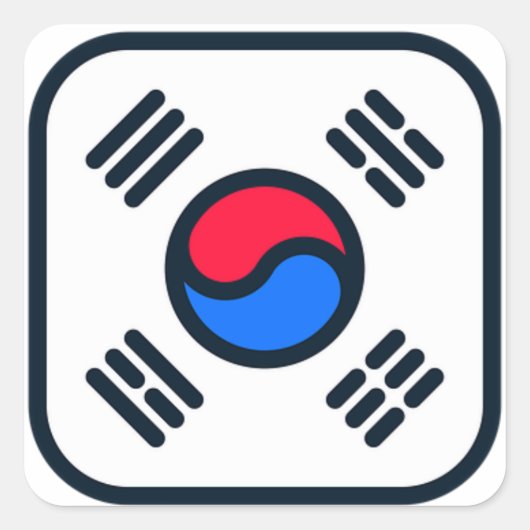 Koreaanse vlag Instagram icoon sticker (Voorkant)