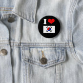 Koreaanse vlag ronde button 5,7 cm (In situ)