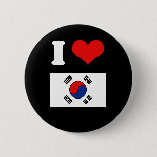Koreaanse vlag ronde button 5,7 cm