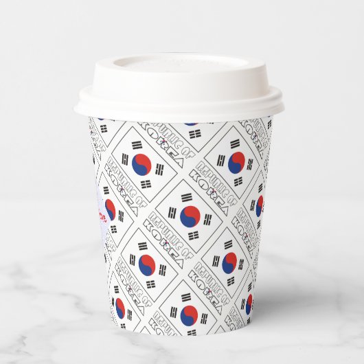 Koreaanse vlag Tegel rood gepersonaliseerd Papieren Bekers (Links)
