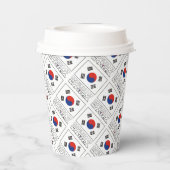 Koreaanse vlag Tegel rood gepersonaliseerd Papieren Bekers (Achterkant)