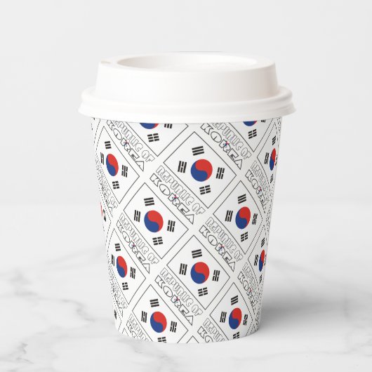 Koreaanse vlag Tegel rood gepersonaliseerd Papieren Bekers (Achterkant)