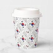 Koreaanse vlag Tegel rood gepersonaliseerd Papieren Bekers (Rechts)