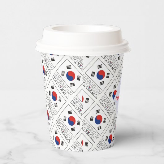 Koreaanse vlag Tegel rood gepersonaliseerd Papieren Bekers (Rechts)