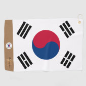 Koreaanse vlag & Zuid-Korea monogrammen / golfhand Golfhanddoek (Horizontaal)