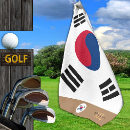 Koreaanse vlag & Zuid-Korea monogrammen / golfhand Golfhanddoek