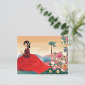 koreaanse vrouw in hanbok briefkaart (Staand voorkant)