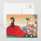koreaanse vrouw in hanbok briefkaart (Voorkant / Achterkant)